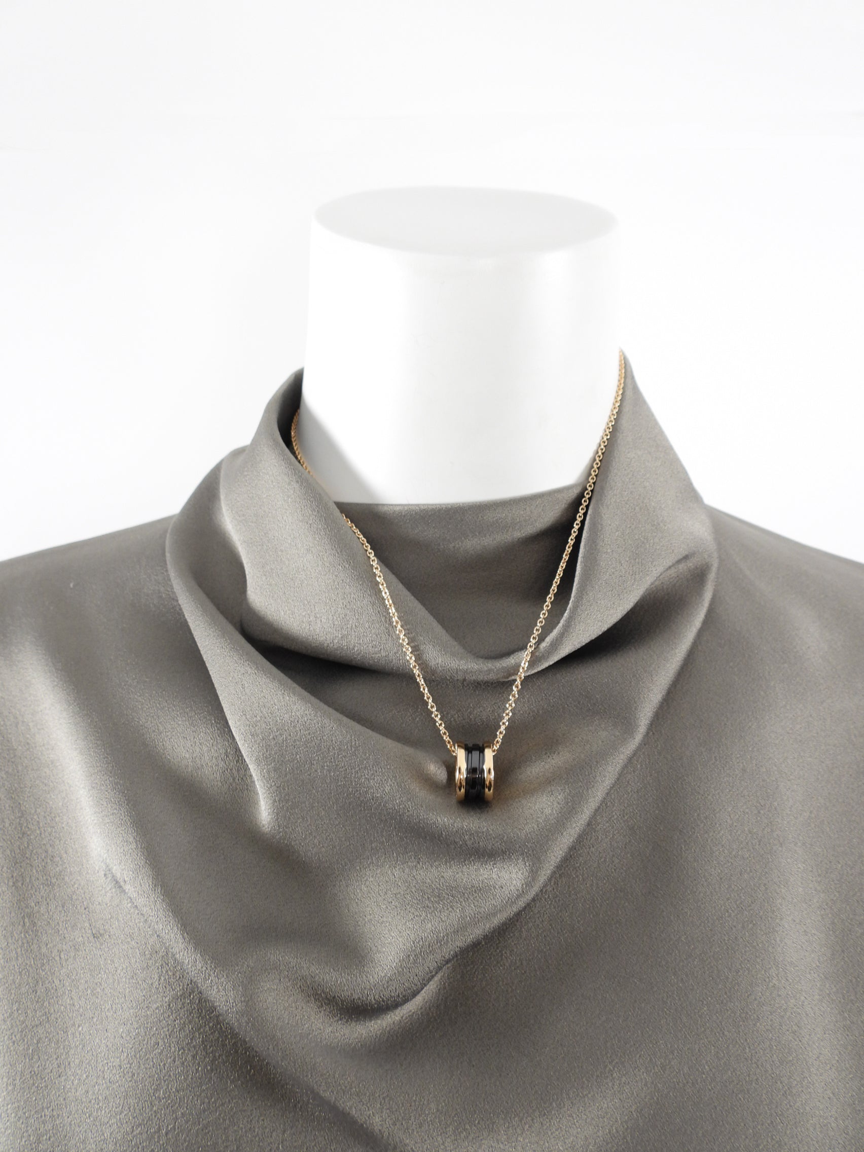 Bulgari B Zero 1 18K Rose Gold Ceramic Pendant Necklace for Women - Luxury Italian Jewelry Gift for Anniversary, Birthday & Special Occasions