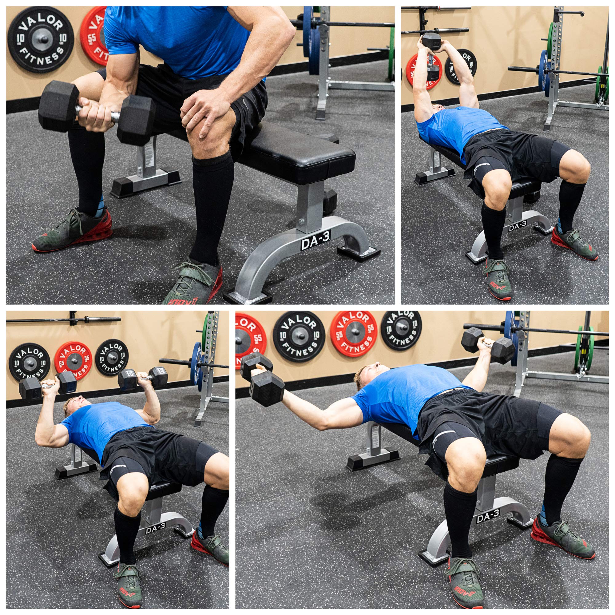 Valor Fitness Flat Weight Bench - Heavy Duty Steel Frame & High Density Padding - Perfect for Home Gym & Strength Training - Ideal for Dumbbell Workouts & Full Body Exercises