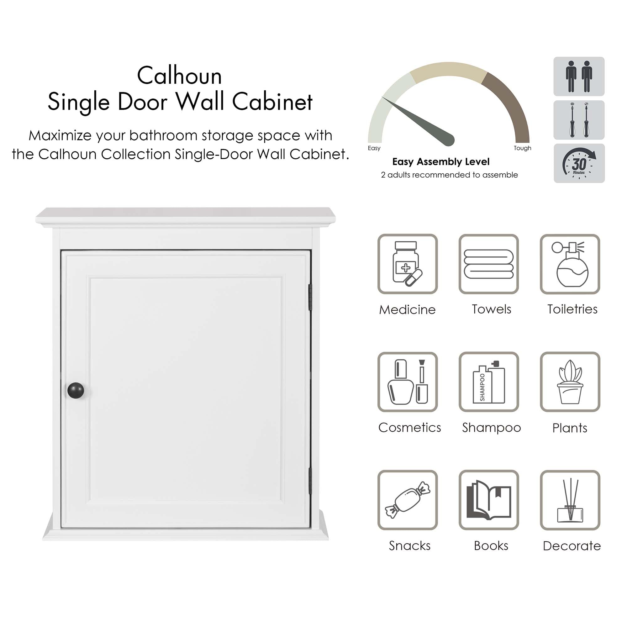 White Wall Mounted Bathroom Storage Cabinet - Small Medicine Cabinet Organizer for Bathroom, Kitchen & Living Room - Perfect for Toiletries, Cosmetics & Home Essentials - Space Saving Bathroom Wall Cabinet with Mirror