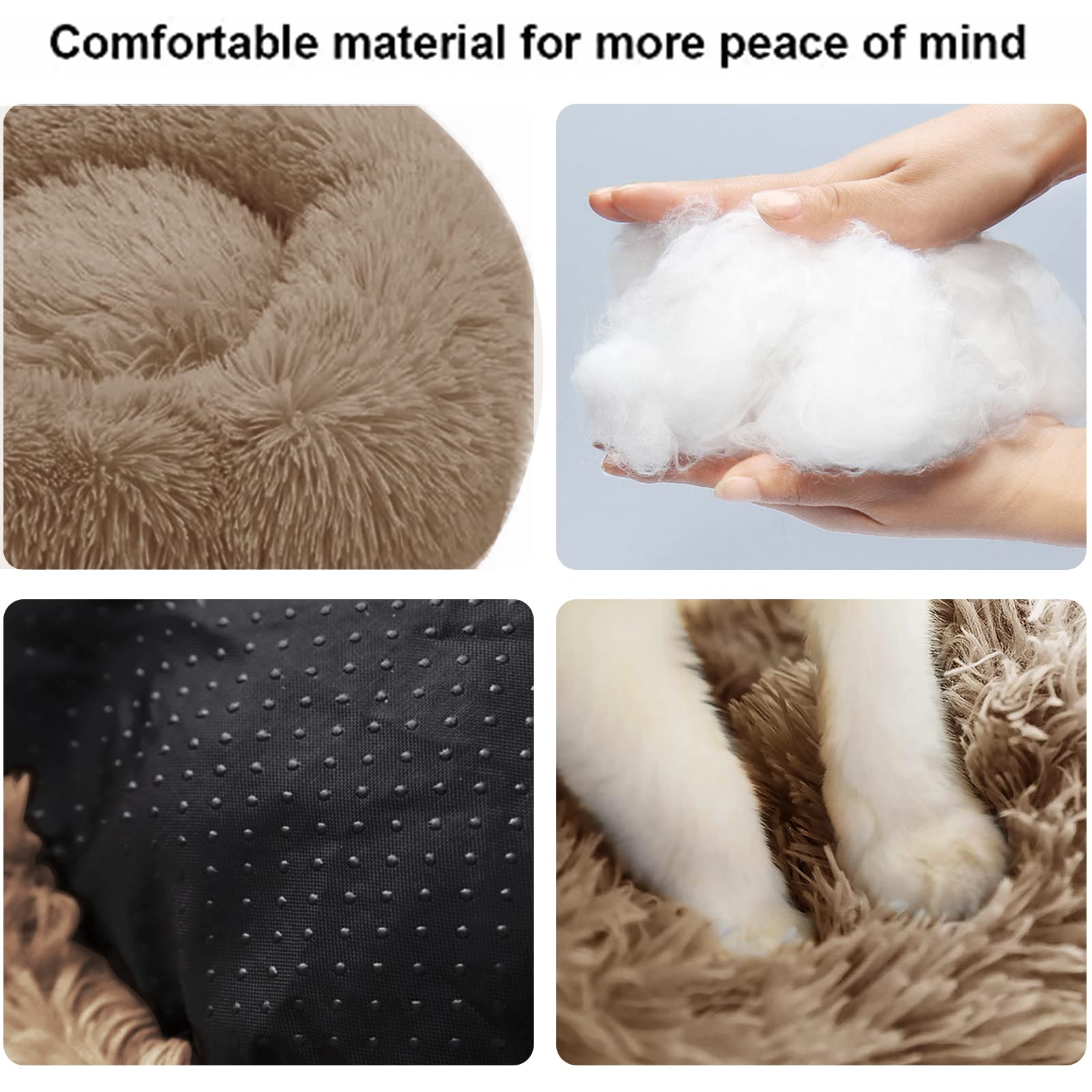 Nisrada 30 Inch Washable Round Dog Bed for Small Medium Large Dogs - Calming Soft Pet Bed with Non-Slip Bottom - Perfect for Puppies, Kittens & Pets in Living Room, Bedroom or Crate