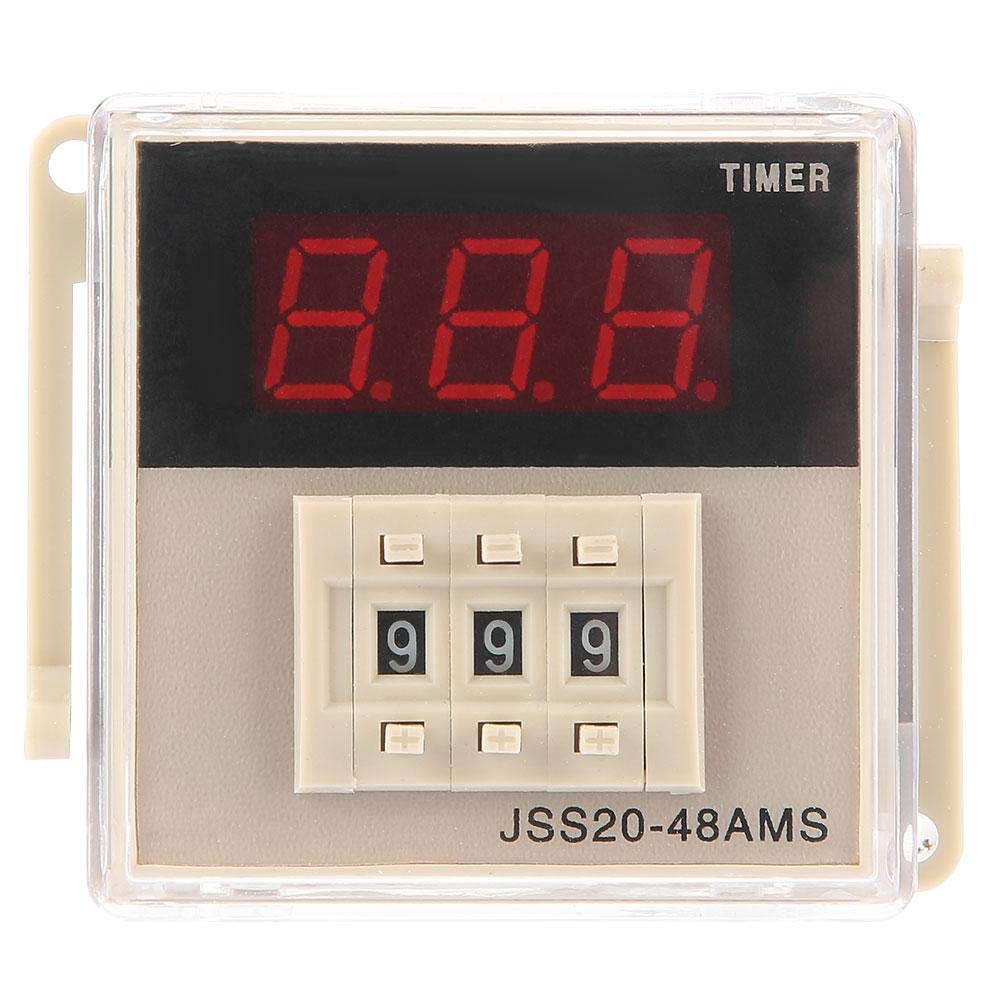 JSS20-48AMS Digital Timer Relay 1-999S AC 220V Power On Delay Module with LED Display - Medium Power Control for Industrial Automation, HVAC Systems & Electrical Equipment