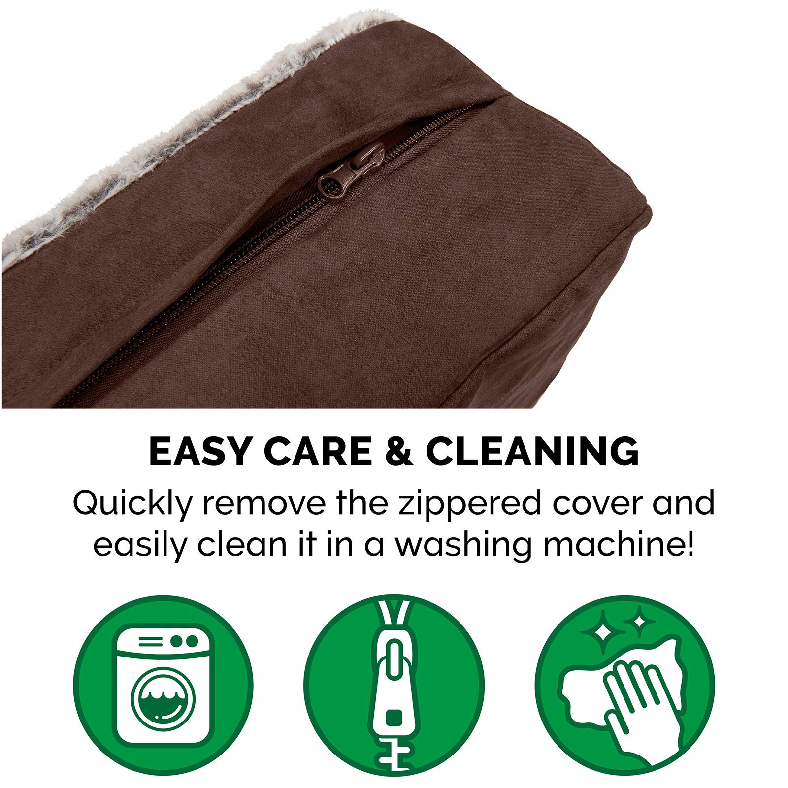 Furhaven Orthopedic Dog Bed for Large Dogs - Washable Cover & Reversible Cushion - Luxury Faux Fur Sofa for Pets Up to 200 lbs - Perfect for Home & Office Use