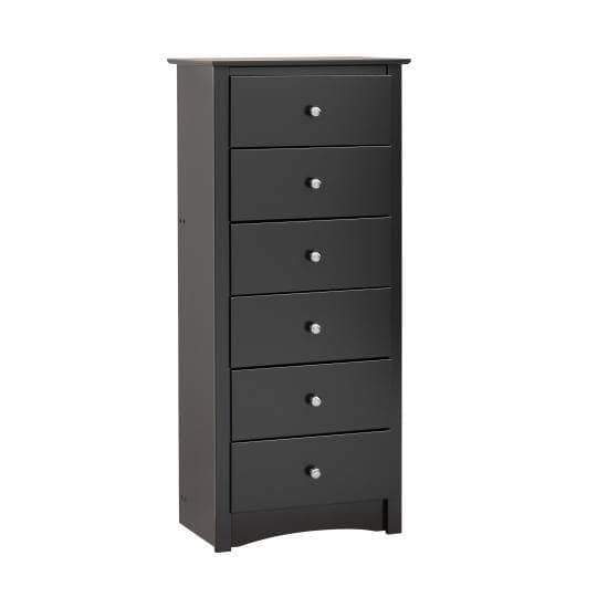 Sonoma Tall 6 Drawer Chest - Solid Wood Dresser with Smooth Gliding Drawers (Available in 4 Colors) - Perfect for Bedroom, Nursery, or Closet Organization