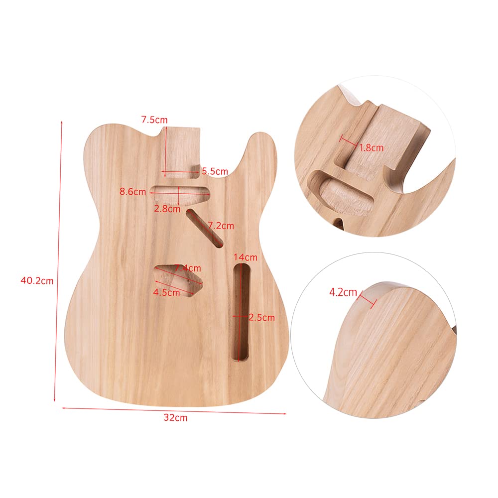 Unfinished Electric Guitar Body - T02 Sycamore Wood Blank for DIY Guitar Building | Perfect for Custom Electric Guitar Projects & Replacement Parts