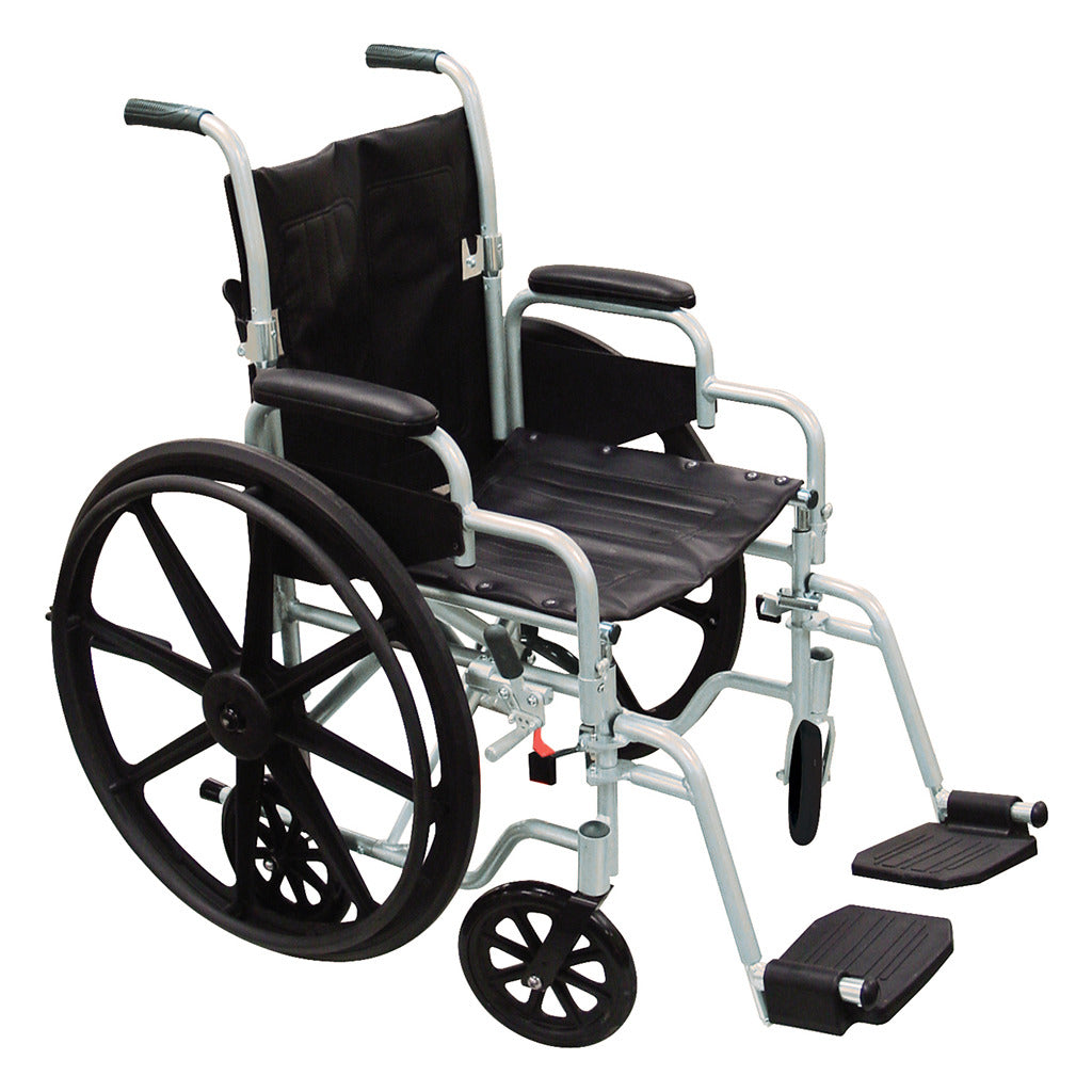 Lightweight Transport Wheelchair with Swing-Away Footrest - Foldable & Portable for Seniors, Travel, and Medical Use - Ideal for Airports, Hospitals, and Home Care