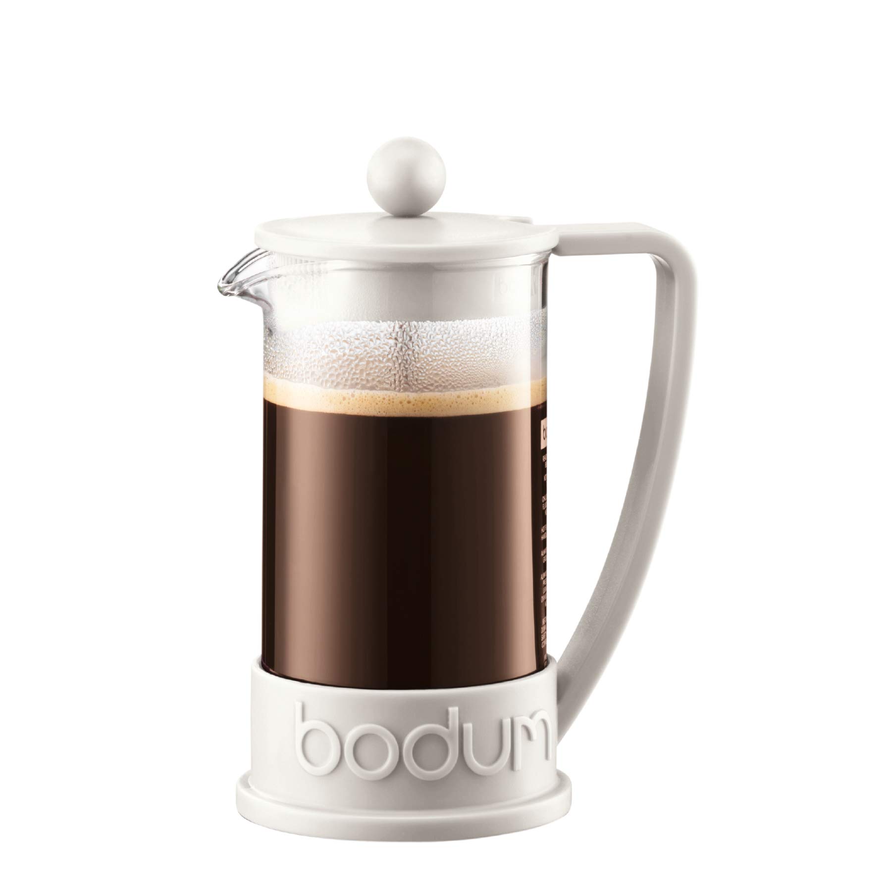 Bodum Brazil 3-Cup French Press Coffee Maker - Off White | Durable Glass & Stainless Steel for Rich, Smooth Coffee | Perfect for Home, Office & Camping Brewing