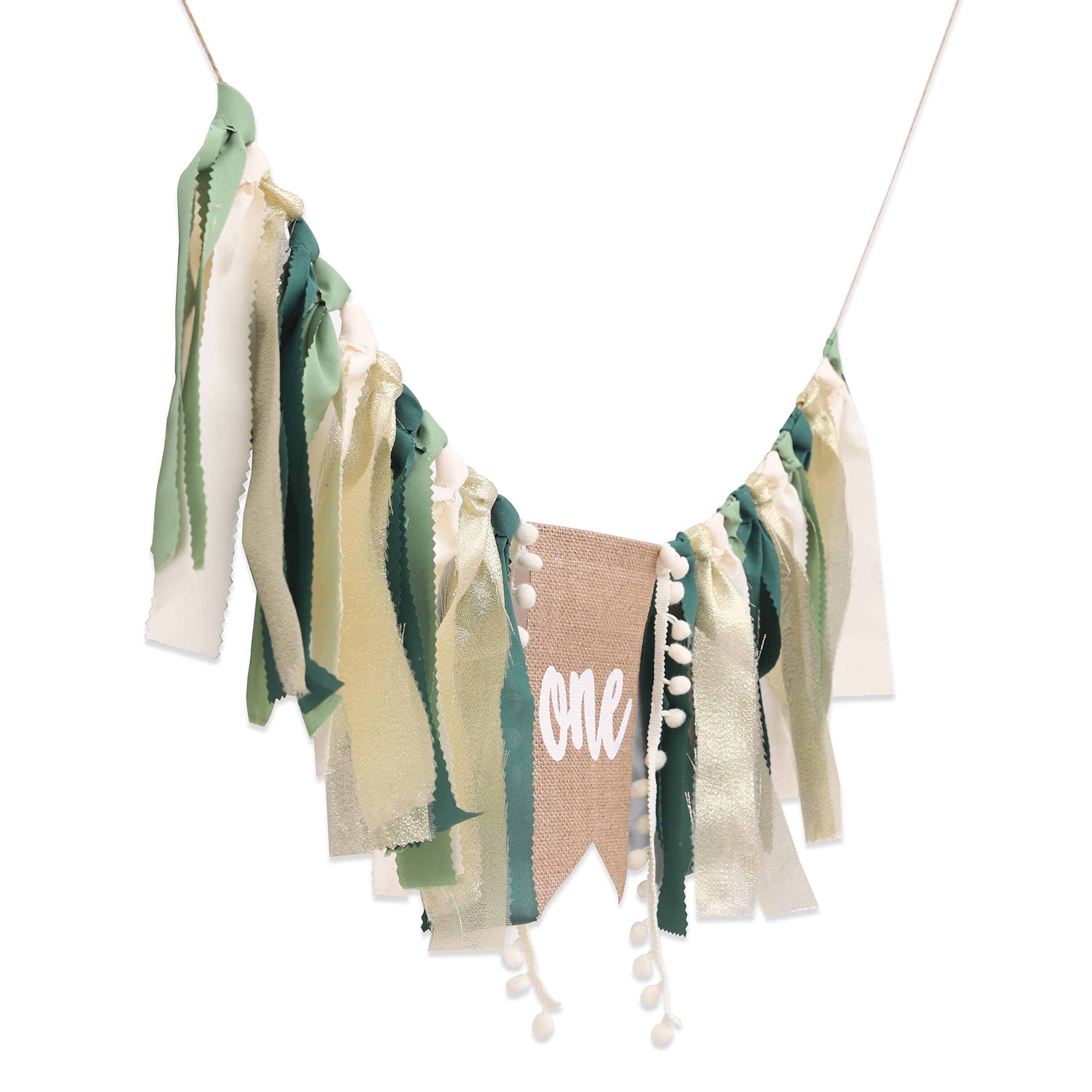 Fox Wild One Highchair Banner - 1st Birthday Boy Party Decor, Woodland Safari Jungle Theme, High Chair Banner for First Birthday, Wild Things Photo Props (Green & Tan) - Perfect for Baby Shower, Birthday Party & Nursery Decor