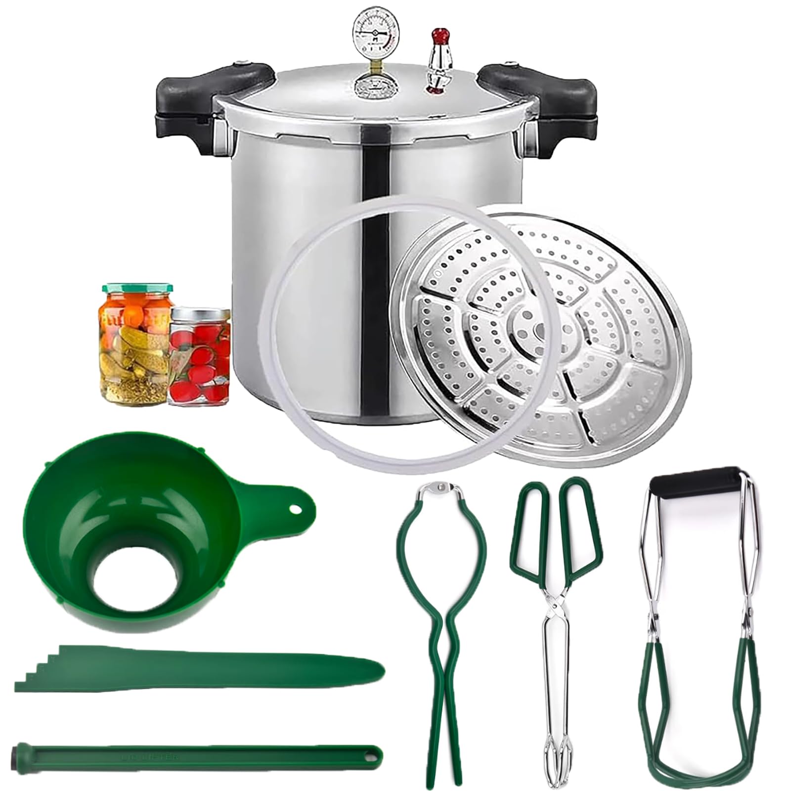 25 Quart All American Pressure Canner Cooker - USDA Approved for Home Canning, Water Bath Canning & Food Preservation | Includes Pressure Gauge & Regulator | Induction Compatible, 13 PSI (±5%) Pressure Release - Perfect for Jams, Pickles, Vegetables & Long-Term Food Storage