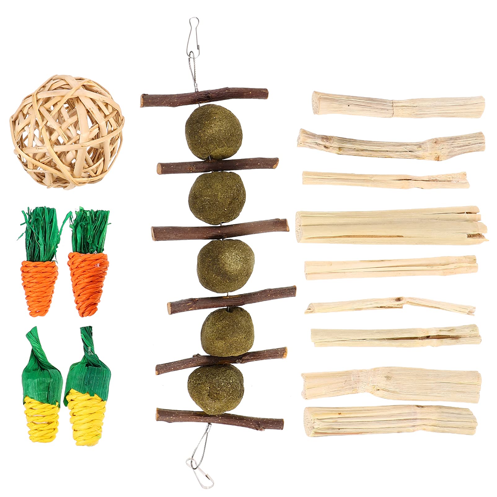 Balacoo 7pcs Kitten Chew Toys - Rabbit-Shaped Dental Teething Sticks for Kittens, Hamsters & Bunnies - Safe & Fun Pet Chew Toys for Teething Relief & Dental Care - Perfect for Playtime & Training