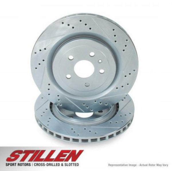 1994-1997 Nissan 240SX Rear Cross Drilled & Slotted Sport Rotors - 1 Piece Performance Brake Discs (Set of 2) NIS1551XS - Perfect for Racing, Drifting & Street Performance Upgrades
