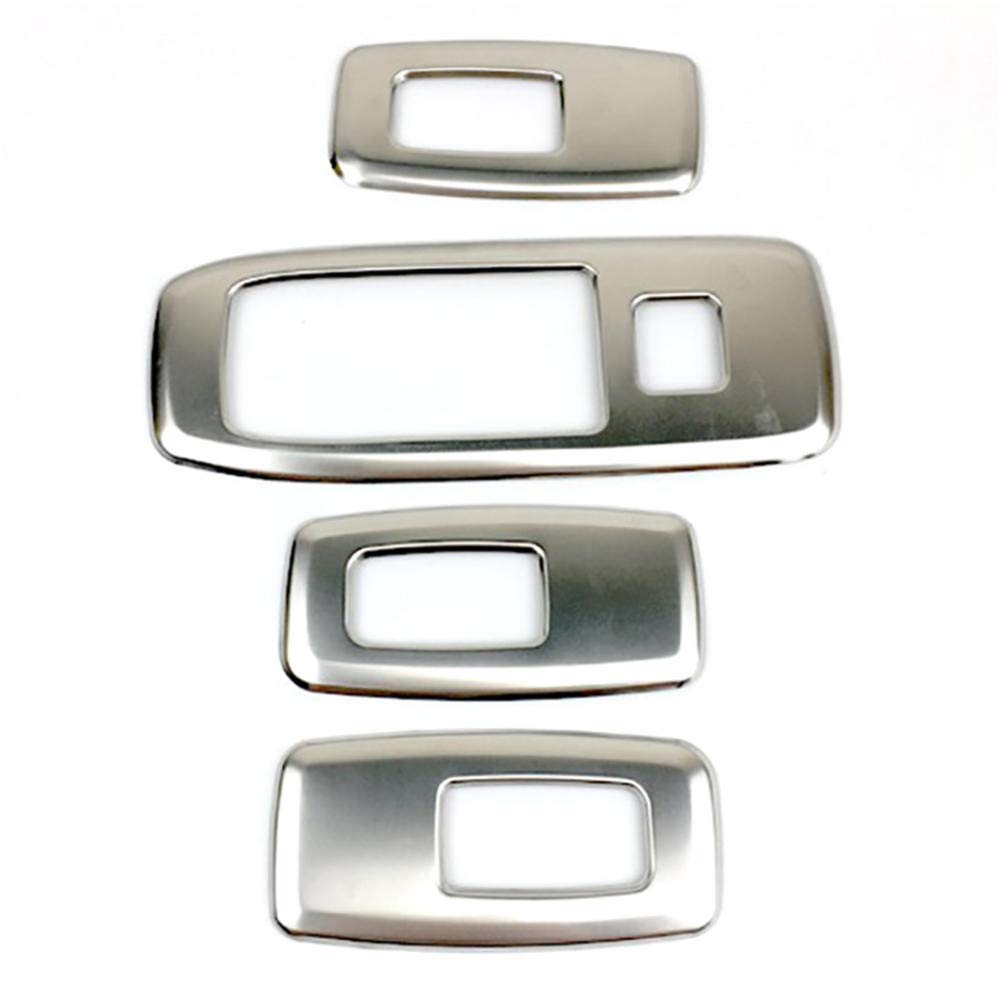 ASHDelk Stainless Steel Car Door Window Switch Panel Cover Trim Frame for Ford Ranger 2015-2019 - Interior Decoration Accessories for Enhanced Vehicle Style & Protection