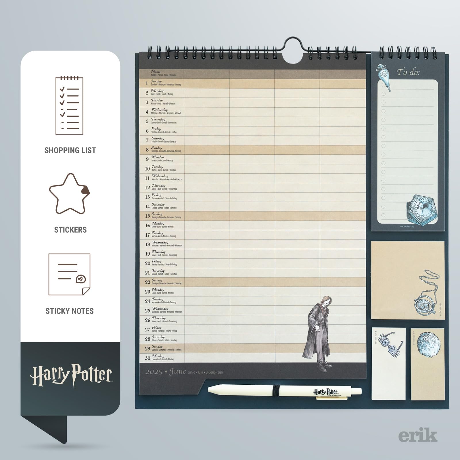 Harry Potter 2025 Wall Calendar Planner | 16-Month Monthly Organizer (September 2024 - December 2025) | 11.8