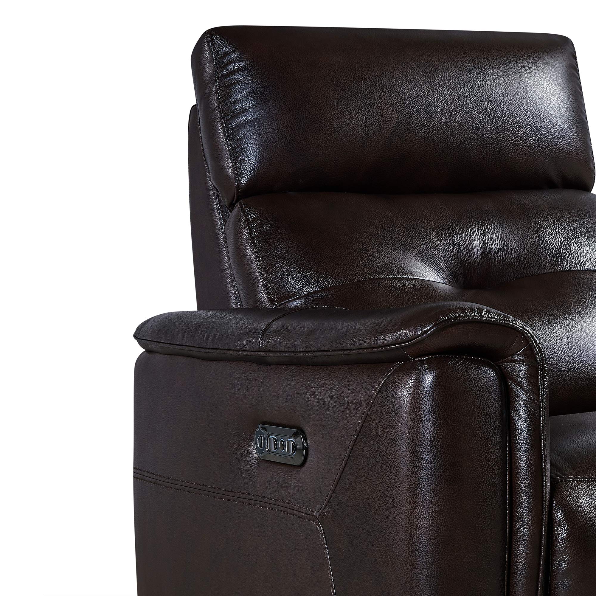Armen Living Gala Contemporary Leather Power Reclining Accent Chair - Brown | Modern Living Room Furniture for Home Theater & Relaxation