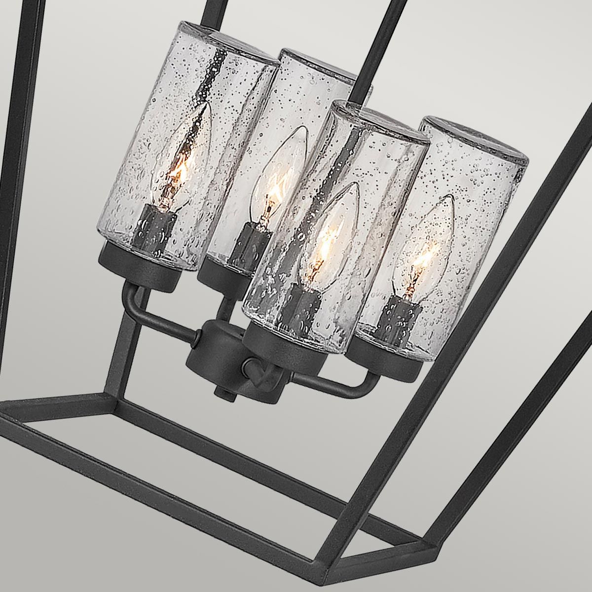 Alford Place 4-Light Outdoor Pendant Light Fixture - Museum Black Finish, IP44 Rated, E14 Socket - Perfect for Patio, Porch, and Garden Lighting