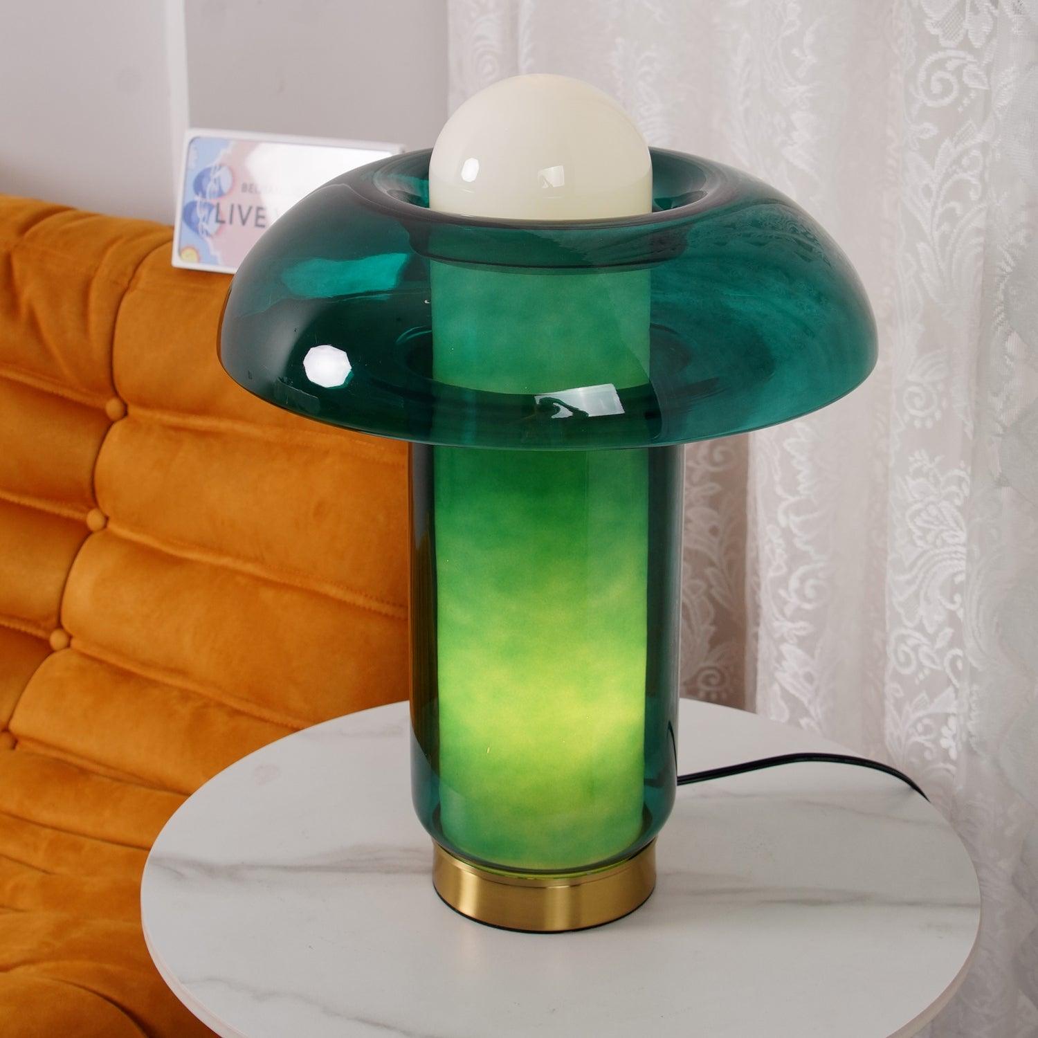 Modern Glass Mushroom Table Lamp - Elegant Bedside & Living Room Decor for Cozy Ambiance