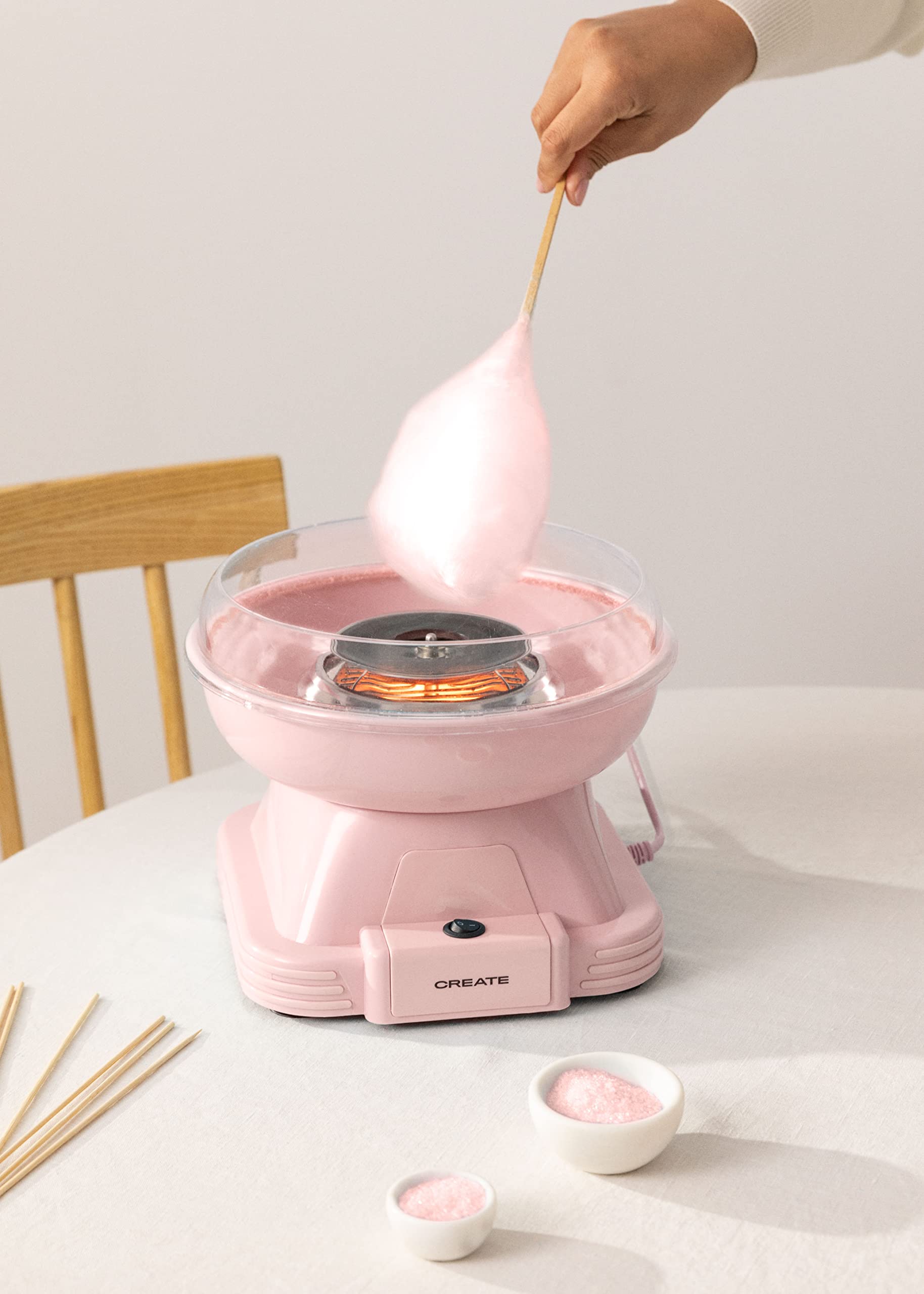 500W Cotton Candy Maker Machine - Pink Rose Commercial Candy Floss Maker for Parties, Events & Home Use