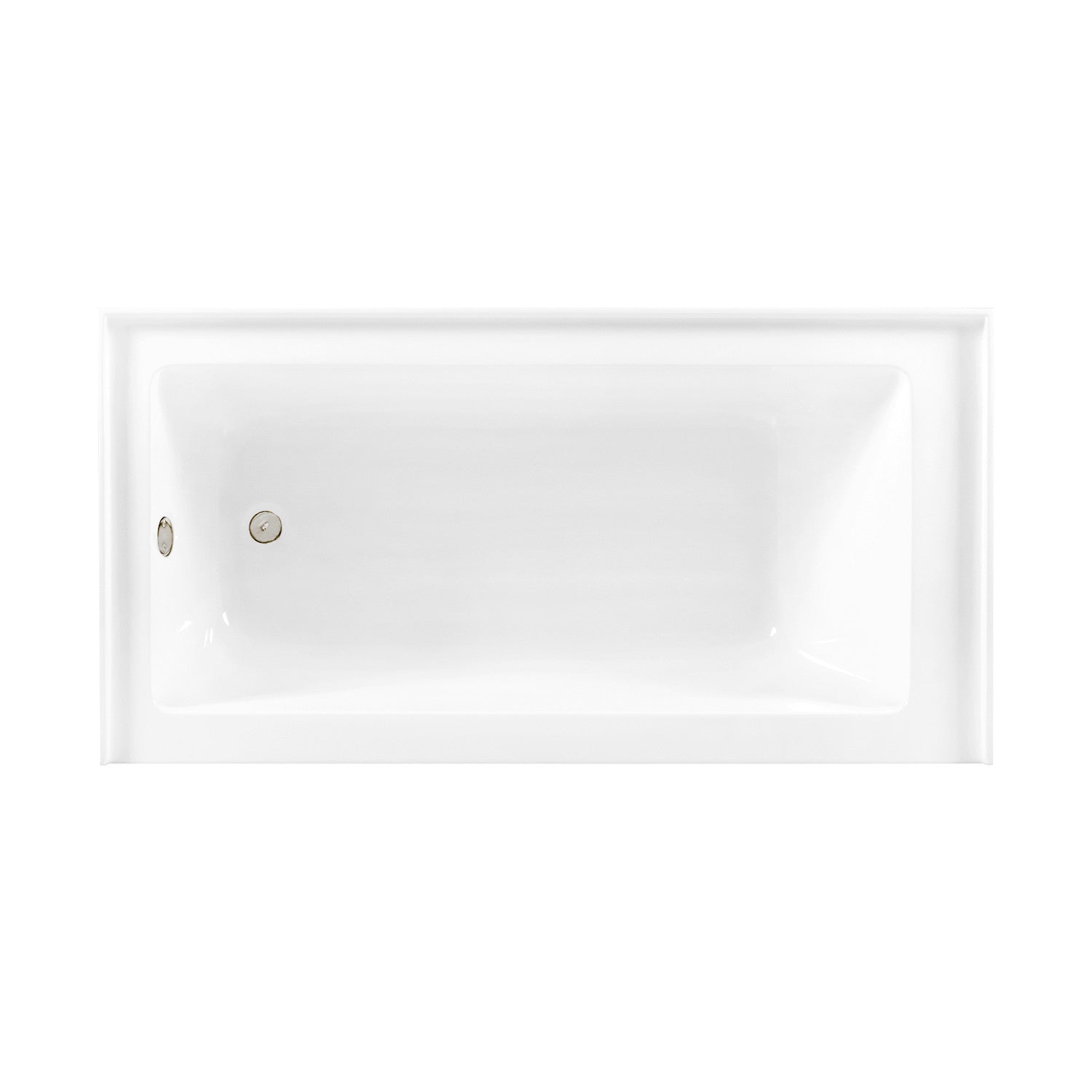 Aqua Eden 66-Inch Acrylic Rectangular 3-Wall Alcove Bathtub Combo with Waste & Overflow Drain - Left Hand Drain, Glossy White/Polished Nickel - Perfect for Modern Bathroom Renovations & Spa-Like Retreats