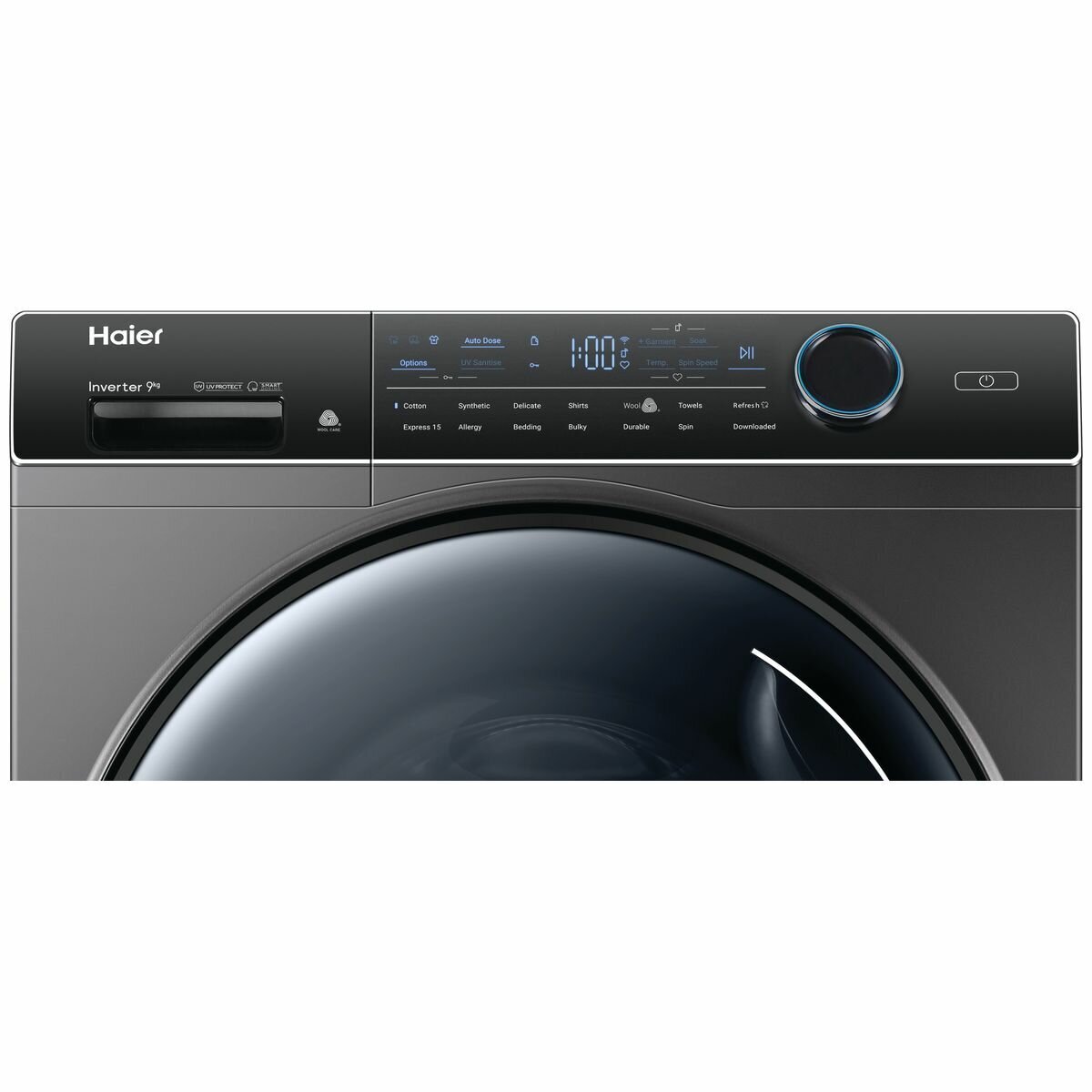 Haier 9kg Front Load Washing Machine 600 Series with UV Protection - Dark Grey (HWF90ANB1) | Energy Efficient, Quiet Operation for Apartments & Small Homes