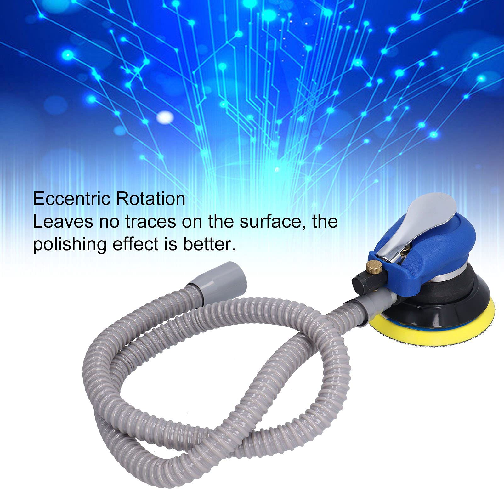 5-Inch Pneumatic Random Orbital Sander Polisher - 10000 RPM Air-Powered Buffer & Polishing Machine with Vacuum Port - Perfect for Auto Detailing, Woodworking & Metal Sanding