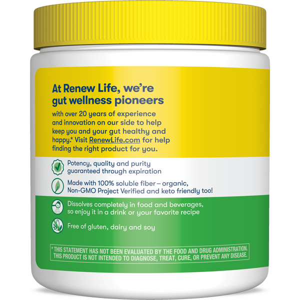Organic Prebiotic Fiber Powder - 7 oz (198g) | Clear, Gut-Healthy Supplement for Digestive Support | Perfect for Smoothies, Baking & Daily Wellness Routine