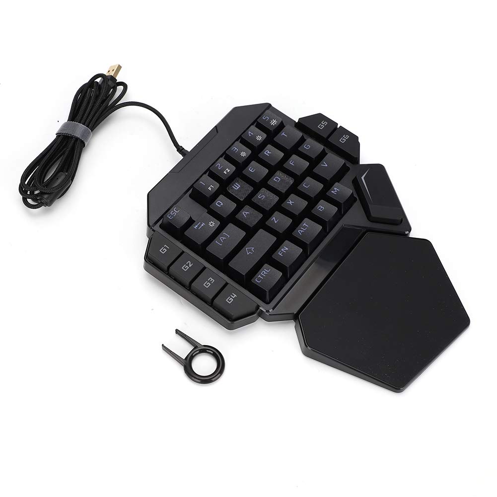 Tosuny One-Handed RGB Gaming Keyboard - 35 Key Ergonomic Mechanical Keyboard with 9 Backlight Colors & Macro Function | Portable for PC, PS4, PS5, Laptop Gaming & Office Work