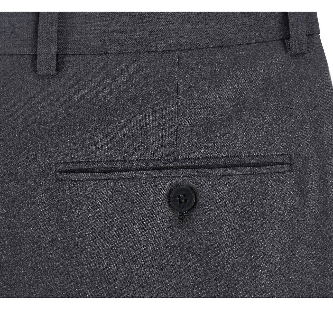 Renoir Alessandro Vitello Charcoal Classic Fit Flat Front Suit Pants for Men | Premium Dress Pants for Business, Office & Formal Occasions