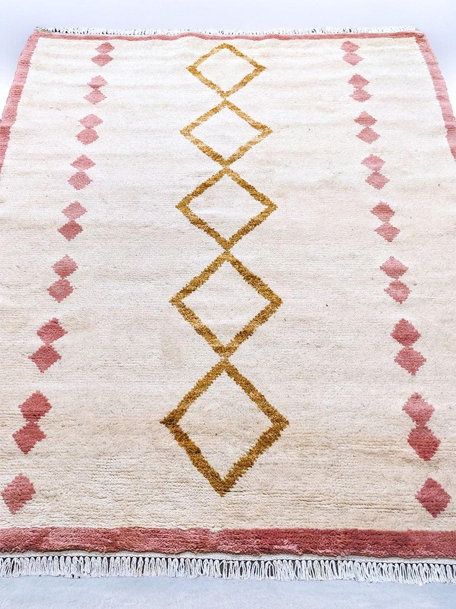 Premium Handmade Berber Wool Rug 6.1x4.2ft - Soft Moroccan Tribal Design for Living Room, Bedroom & Boho Decor