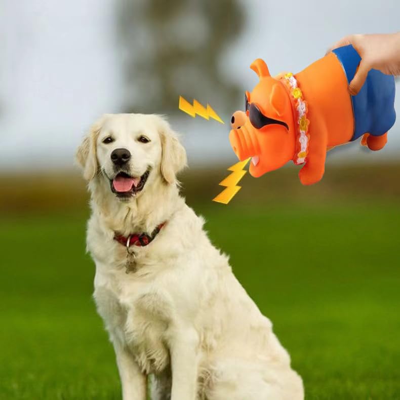 Durable Squeaky Pig Dog Toy for Playful Pups - Fun Orange Swimming Pig Chew Toy for Small & Medium Dogs - Perfect for Indoor Play, Outdoor Fetch & Training Rewards