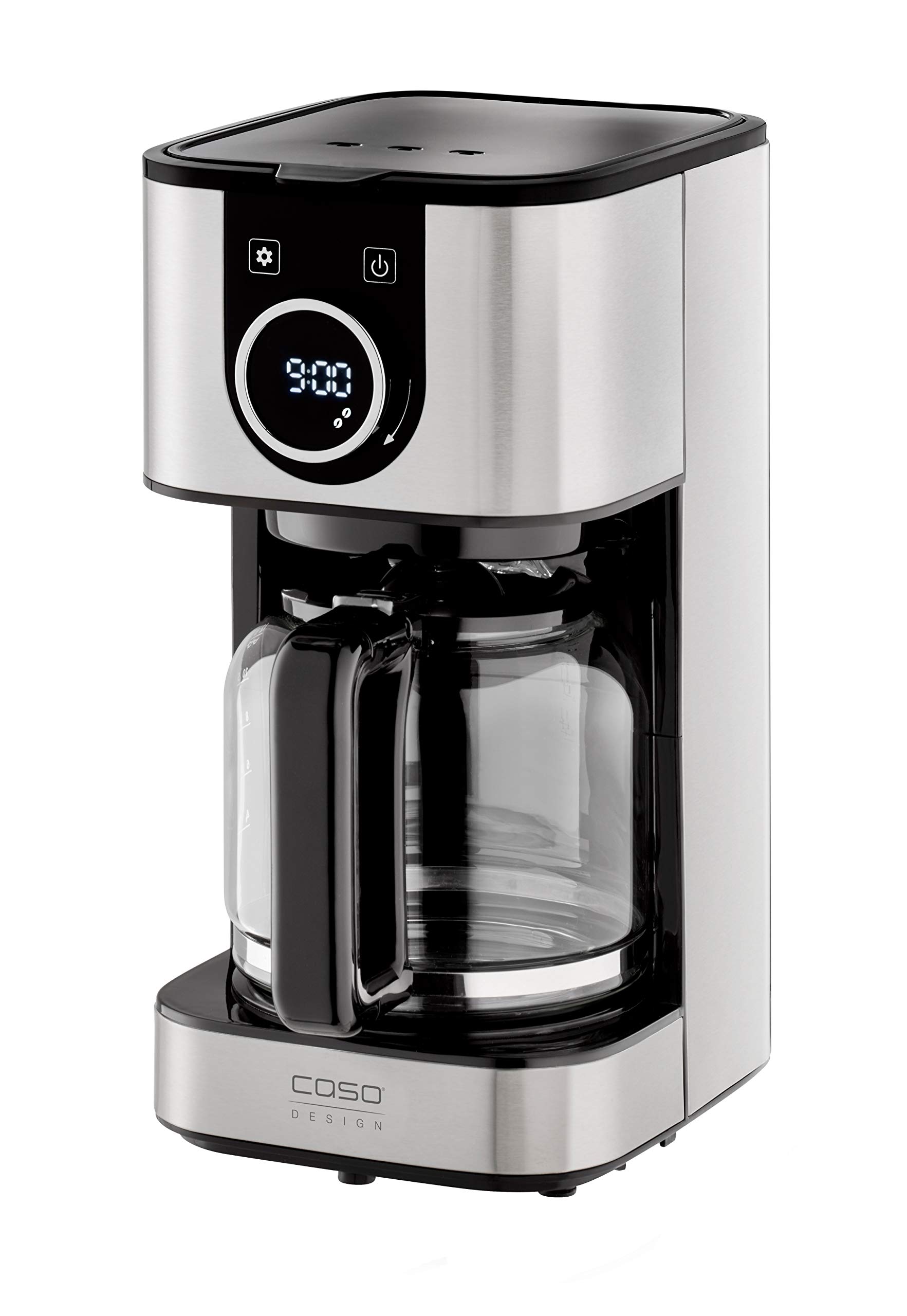 Caso Design 10-Cup Hot Brew Coffee Maker - Stainless Steel Compact Coffee Machine for Home, Office & Small Spaces | Fast Brewing & Easy to Use