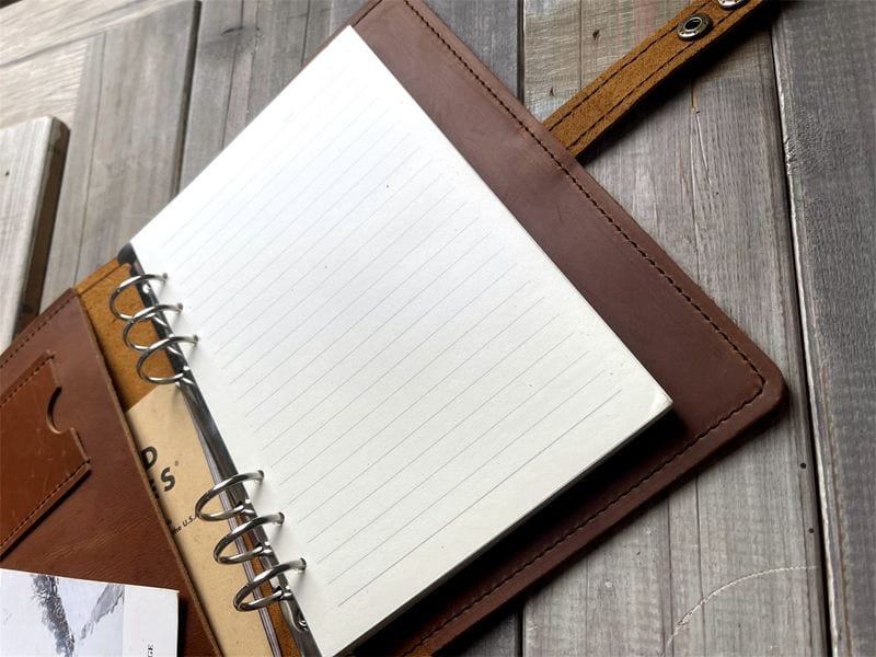 Premium Leather Ring Binder Refillable Notebook - A5 Size Journal Organizer for Office, School & Travel | Professional Writing Pad, Planner & Sketchbook
