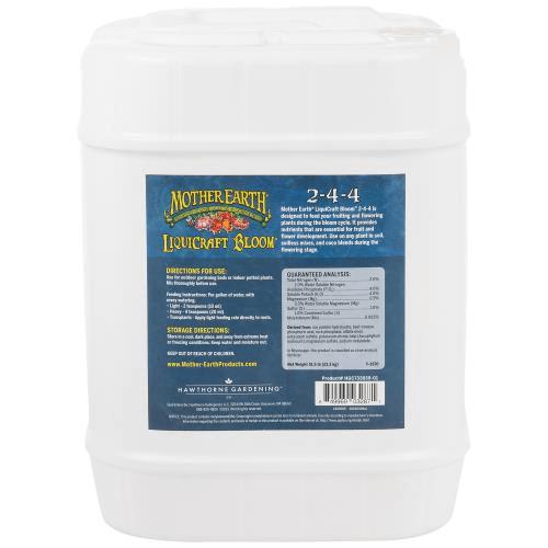 Mother Earth 5 Gallon LiquiCraft Bloom 2-4-4 Hydroponic Nutrient Solution - 5 Pack Bundle for Indoor Gardening & Hydroponic Systems