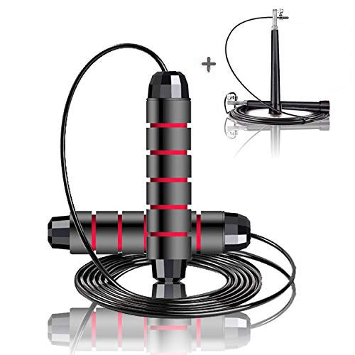 Tangle-Free Jump Rope with Ball Bearings - 6 Inch Foam Sweat-Absorbent Handles for Aerobic Exercise & Fitness Training - Includes Speed Rope & Storage Bag (2 Pack) - Perfect for Home Workouts, Gym Training, and Outdoor Fitness Activities