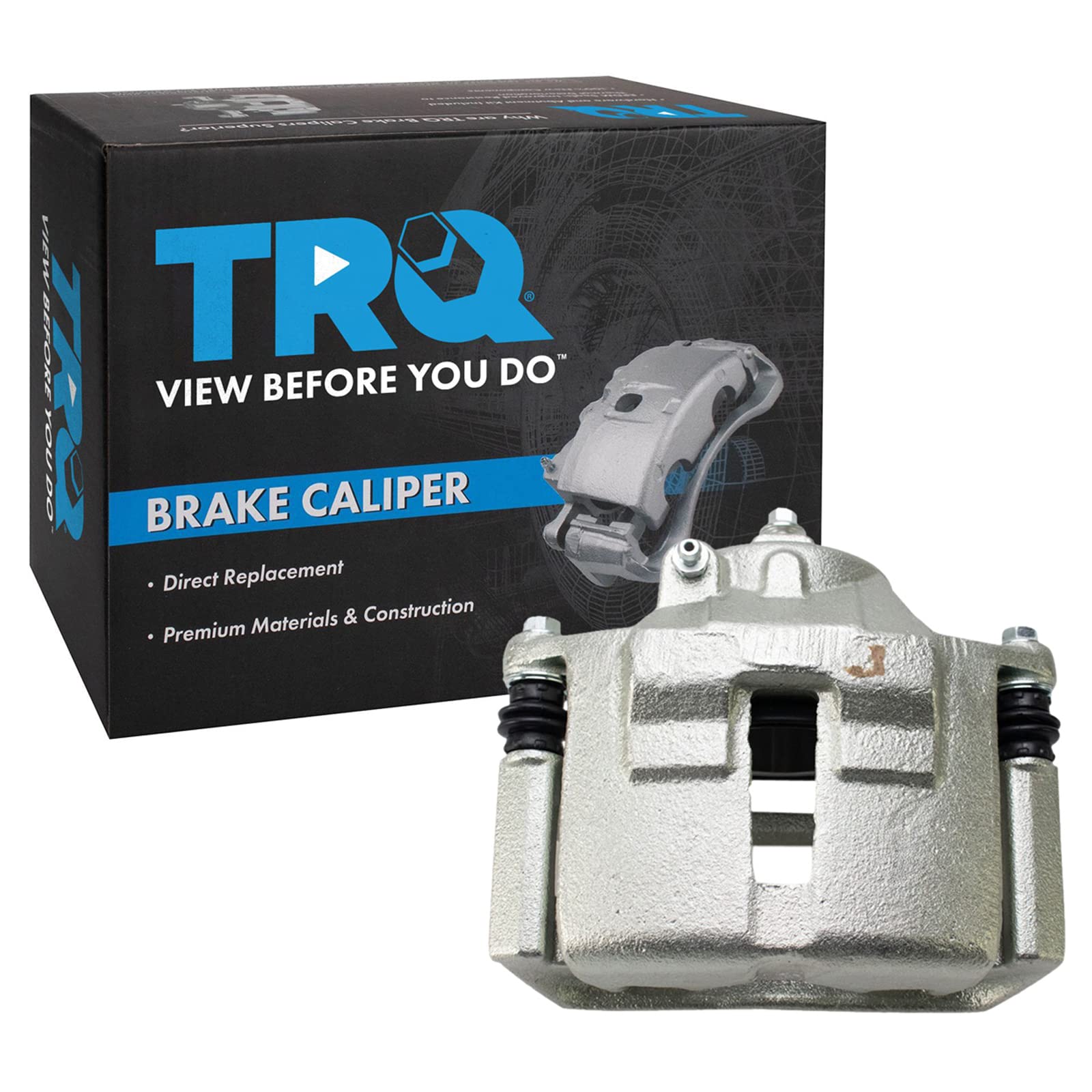 TRQ Front Right Brake Caliper with Bracket - Compatible with 2001-2007 Ford Taurus, 2002 Lincoln Continental, 2001-2005 Mercury Sable - Passenger Side Replacement for Smooth Braking Performance