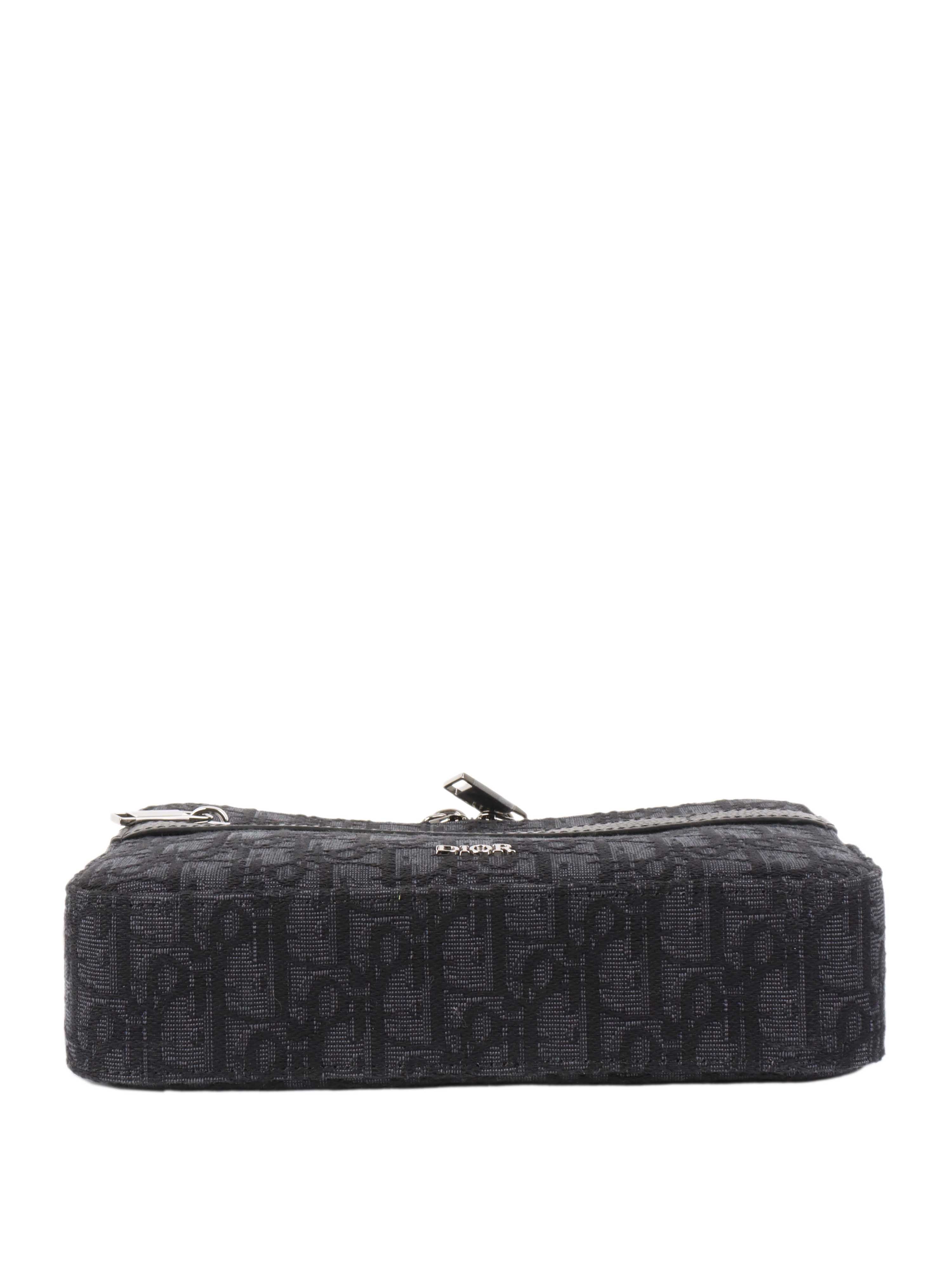 Dior Men's Black Safari Pouch Crossbody Bag - Luxury Designer Waist Pack for Travel, Gym & Everyday Use