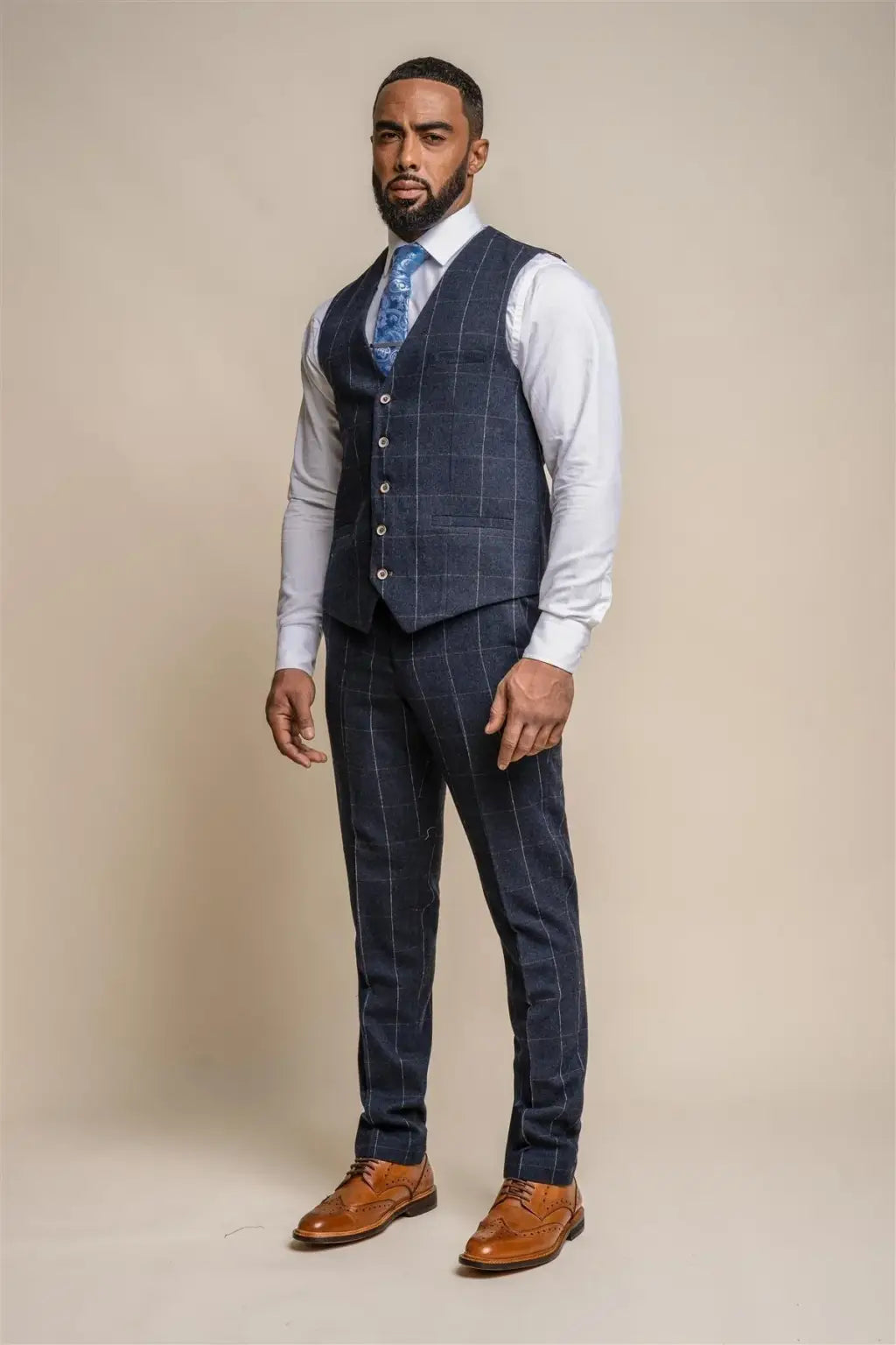 Cavani Angels Blue Checkered Pants for Women - Stylish and Comfortable Trousers for Casual Wear, Office, and Outings