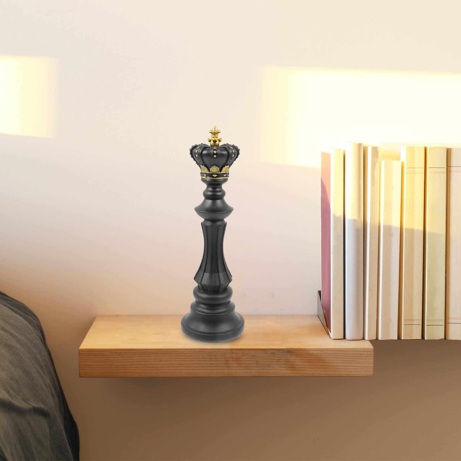 BESPORTBLE Black Resin Chess King Decor - Elegant Office, Hotel & Home Desktop Ornament for Chess Lovers | Perfect for Game Rooms, Office Desks & Luxury Home Decor