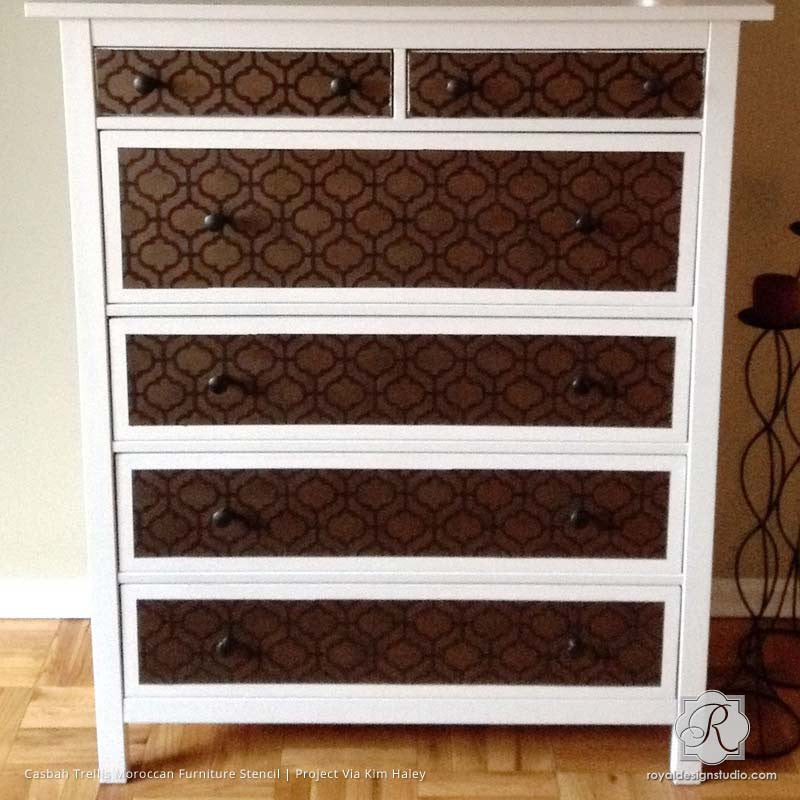 Casbah Trellis Moroccan Furniture Stencil - DIY Home Decor, Wall & Furniture Painting Template for Boho, Moroccan, and Mediterranean Style Projects