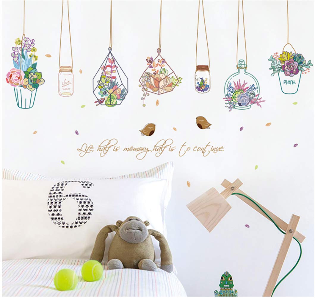 Beautiful Removable PVC Vase Wall Decals & Stickers - Self-Adhesive Wall Art for Living Room, Bedroom Decor | Perfect for Home Interior Design, Nursery, Office & Dorm Room