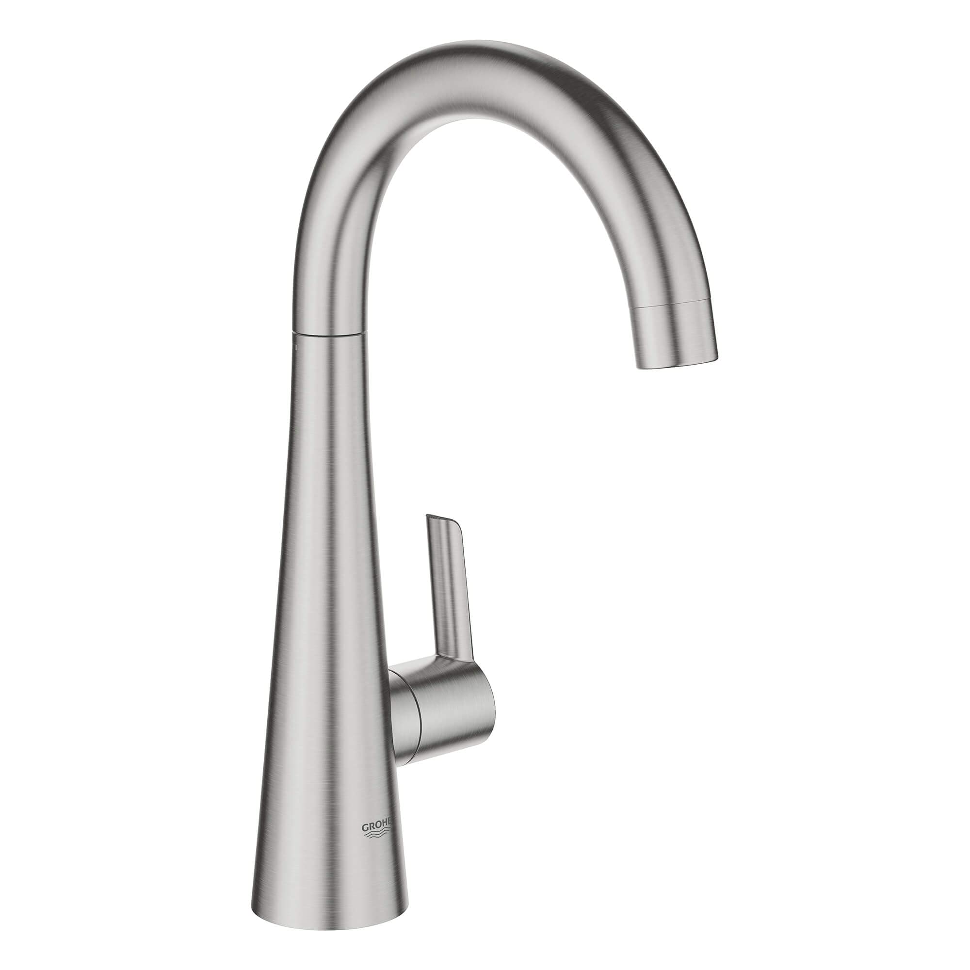 GROHE 30026DC2 Zedra Stainless Steel Water Filter Kitchen Faucet - SuperSteel Finish for Clean Drinking Water | Perfect for Modern Kitchens & Home Renovations