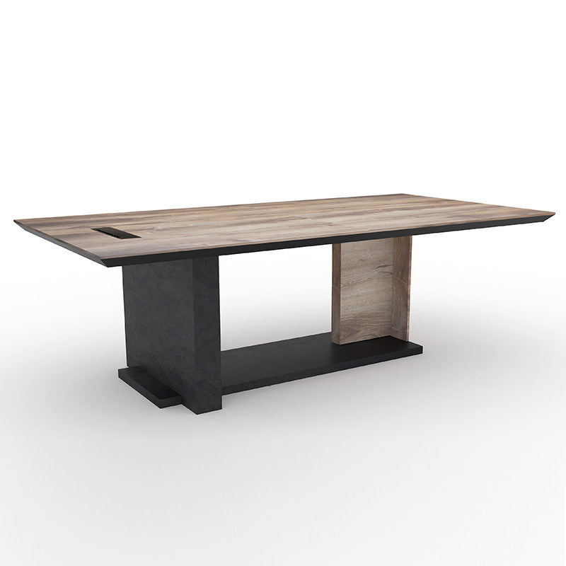 Premium ZEA Boardroom Conference Table 2.4M (8ft) - Warm Oak & Black Finish - Ideal for Office Meetings, Corporate Presentations & Executive Workspaces