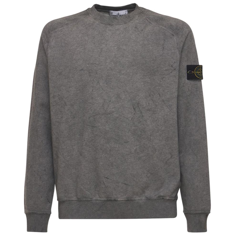 Stone Island Grey Dust Sweatshirt - Men's Casual Pullover Hoodie | Premium Cotton Blend | Streetwear Fashion for Urban Lifestyle & Outdoor Activities