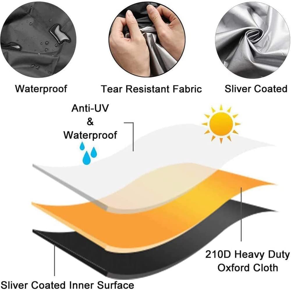 Waterproof Fire Pit Cover for Outdoor Patio - Heavy Duty Protective Chiminea Heater Cover (Black) | Weatherproof & UV Resistant for Backyard, Garden, and Camping Use