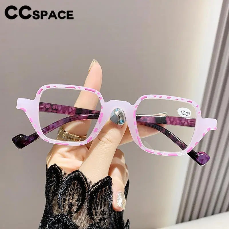 CCspace Women's Full Rim Square Polycarbonate Reading Glasses +1.00 to +4.00 Strength - Lightweight & Durable Eyewear for Reading, Computer Work & Daily Use