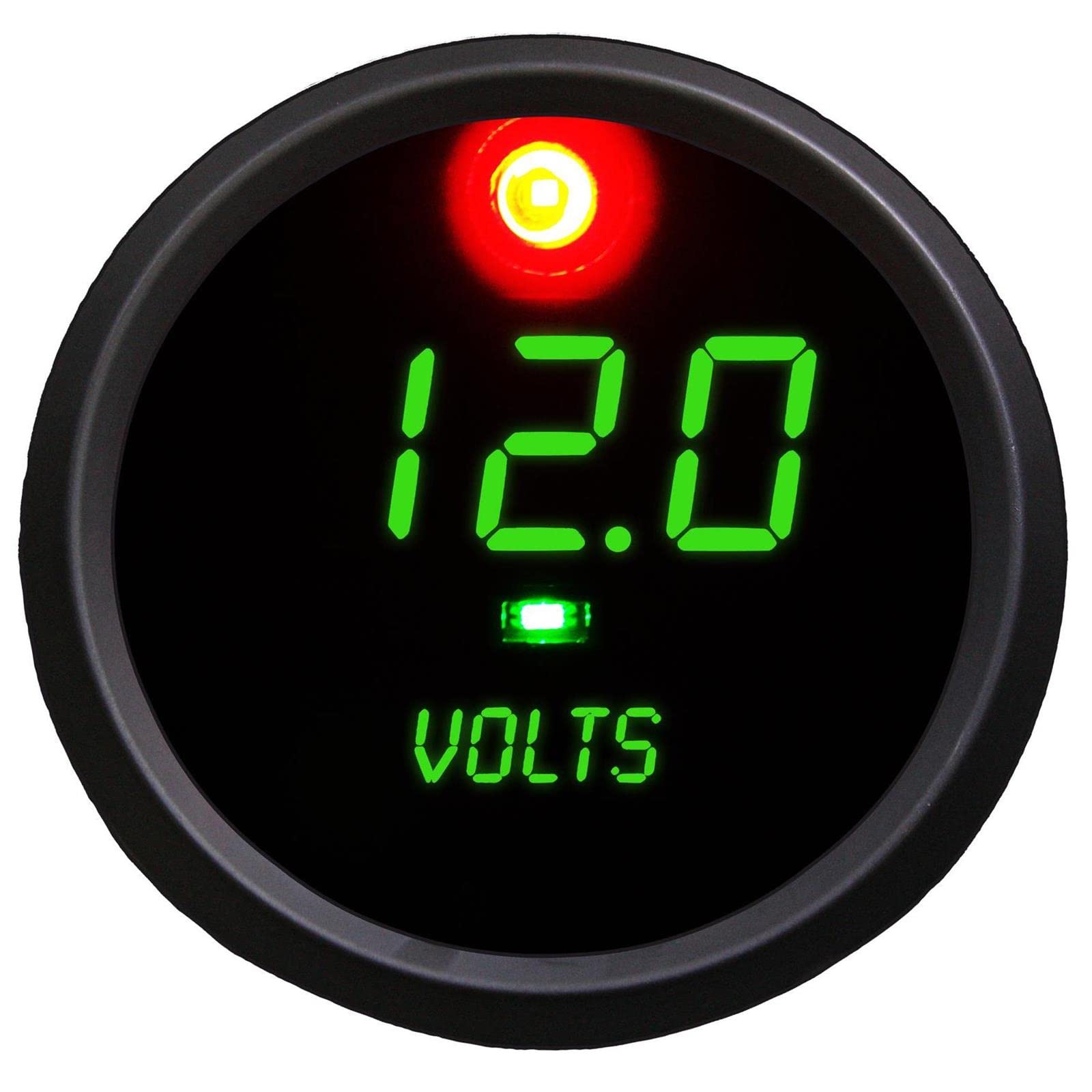 12V 24V LED Digital Voltmeter with 2 Programmable Alarms & Switch - 2.5