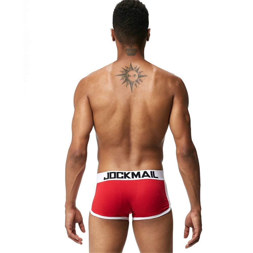 JOCKMAIL Men's Cotton Push-Up Boxer Briefs - Hip Enhancer Underwear for Daily Comfort
