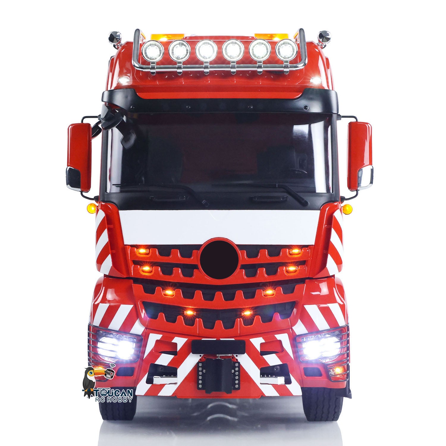 TOUCAN 1/14 Scale 10X8 Metal Chassis RC Tractor Truck RTR with Smoke Sound, 2-Speed Gearbox, ST8 Battery & Rotating Lights - Ready-to-Run Remote Control Semi Truck for Adults and Hobbyists (Model 3363) - Perfect for Off-Road Racing, Construction Site Play, and RC Vehicle Collection