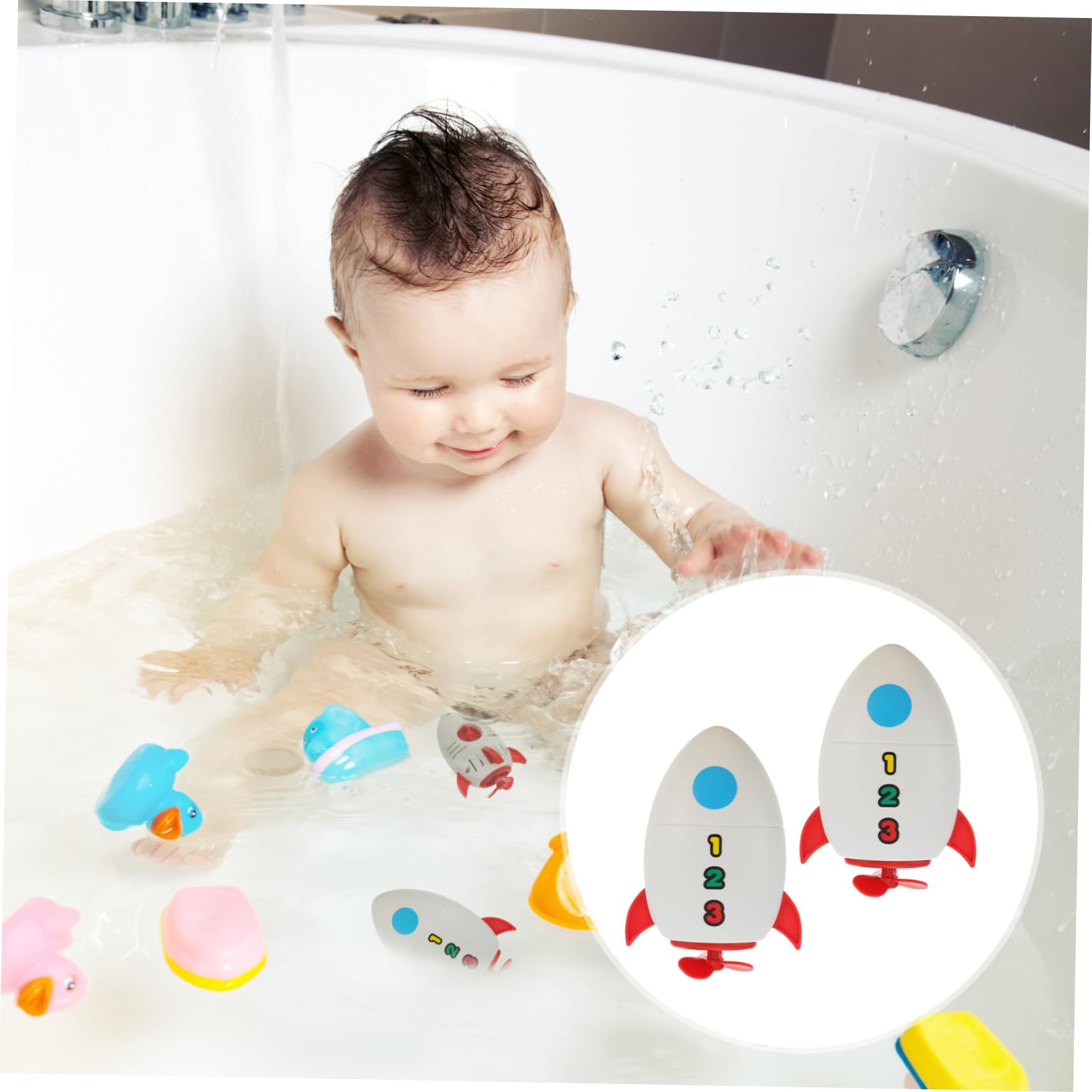 Vaguelly 6 Pack Wind Up Swimming Pool Bath Toys for Kids - Fun Bathtub & Pool Floating Toys for Toddlers Girls Boys - Durable Plastic Water Play Toys for Bath Time, Beach & Summer Outdoor Activities