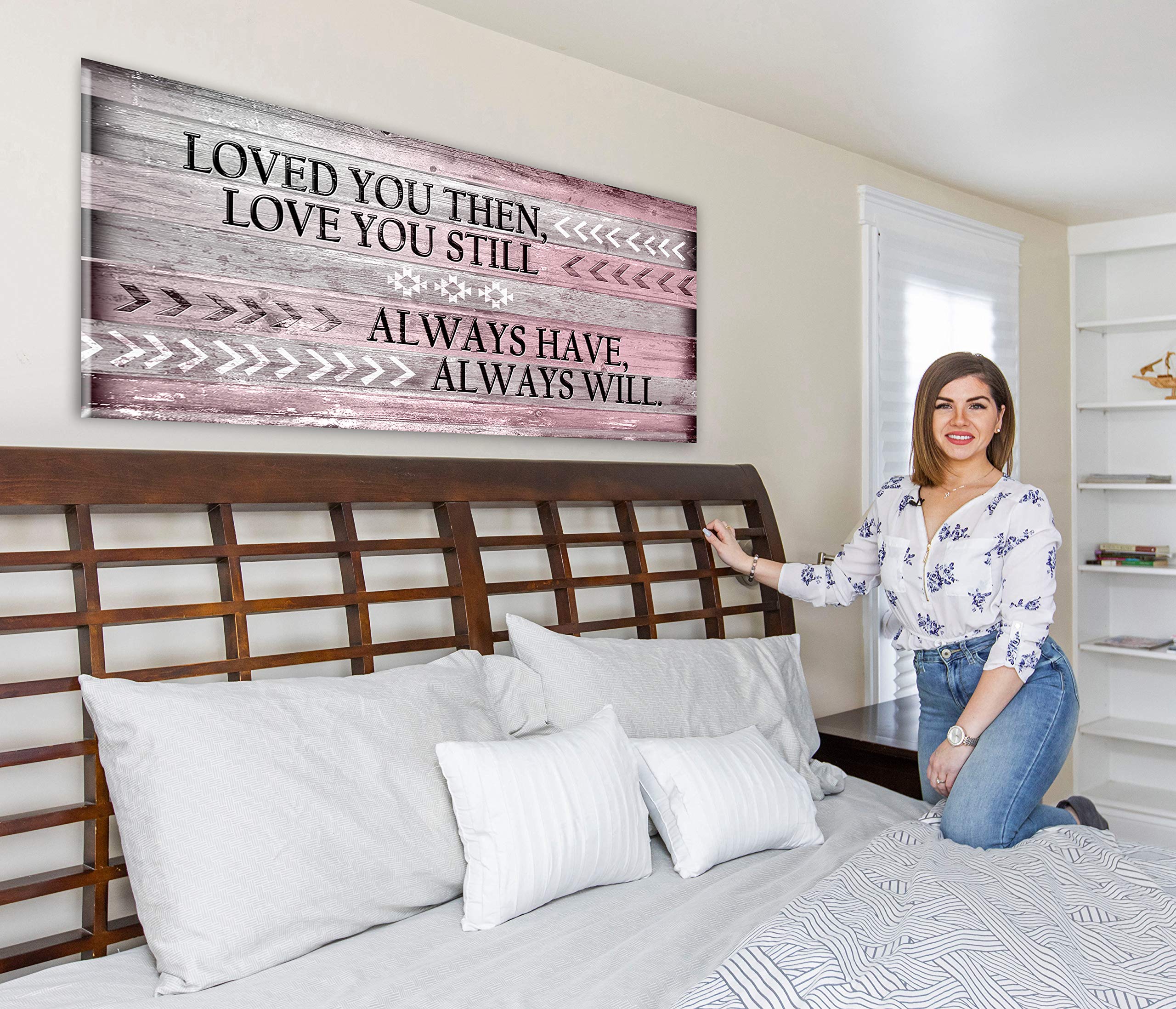 Rustic Wooden Wall Art 'Love You Still' - 42x19 Inches, Romantic Valentine's Day & Anniversary Gift for Couples, Heartwarming Home Decor for Bedroom, Living Room (Red)