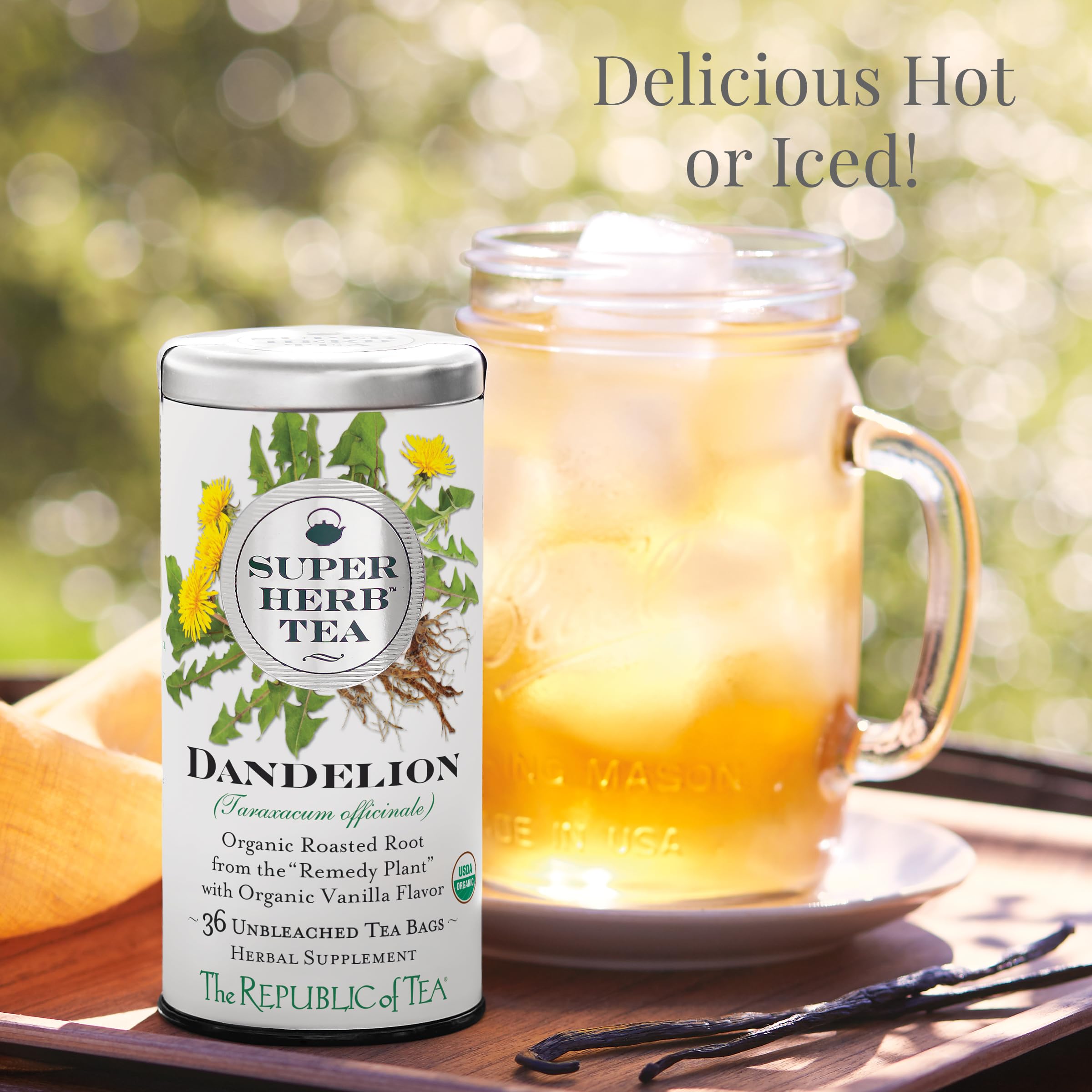 Organic Dandelion SuperHerb Tea Refill Bags - 250 Count, Naturally Caffeine-Free Herbal Tea by The Republic of Tea | Detox & Wellness Support, Perfect for Relaxation & Digestive Health