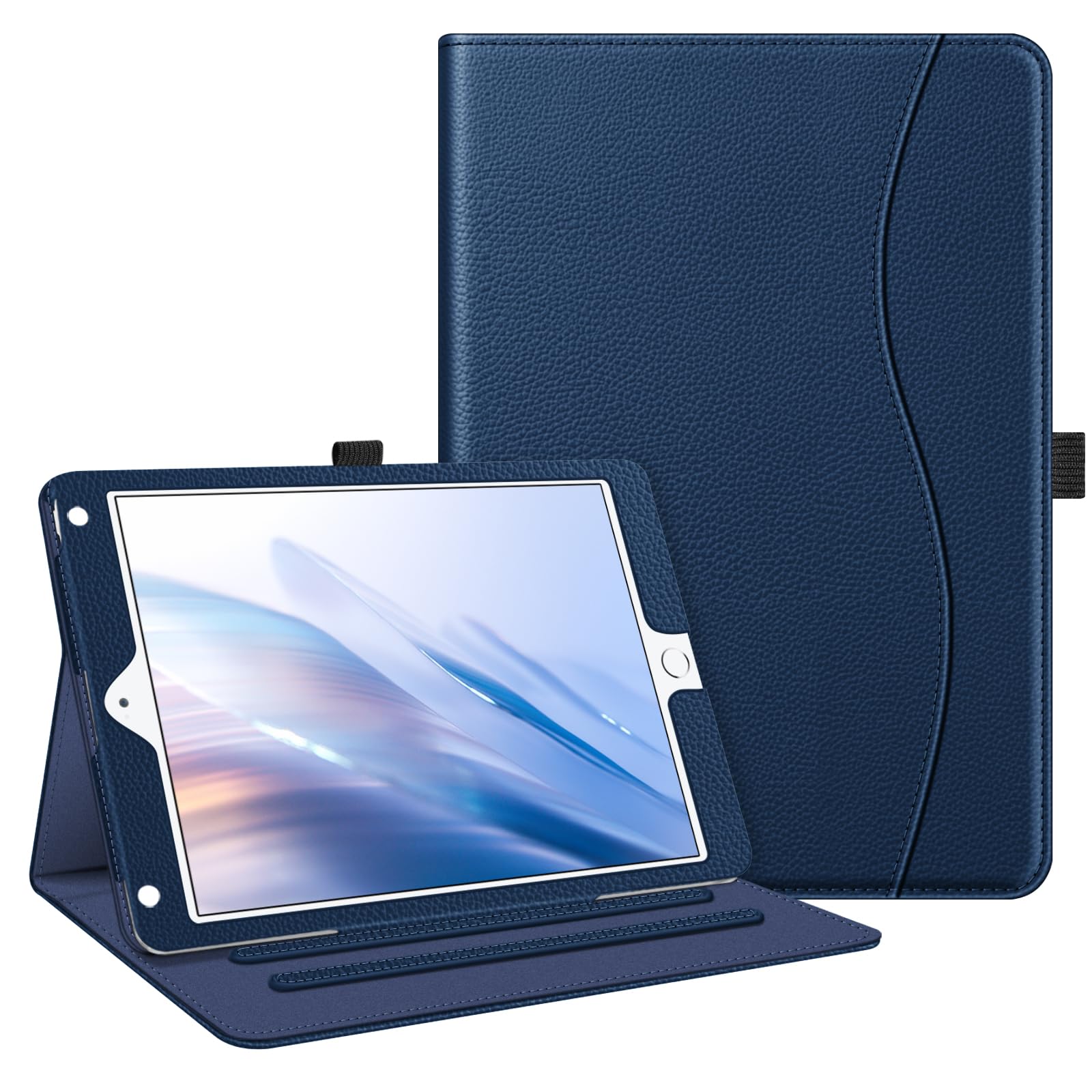 Fintie Protective Case for iPad 6th/5th Gen (2018/2017 Model) & iPad Air 2/Air 1 (9.7 Inch) - Multi-Angle Stand Cover with Corner Protection & Storage Pocket, Navy Blue - Perfect for Work, School & Travel Use